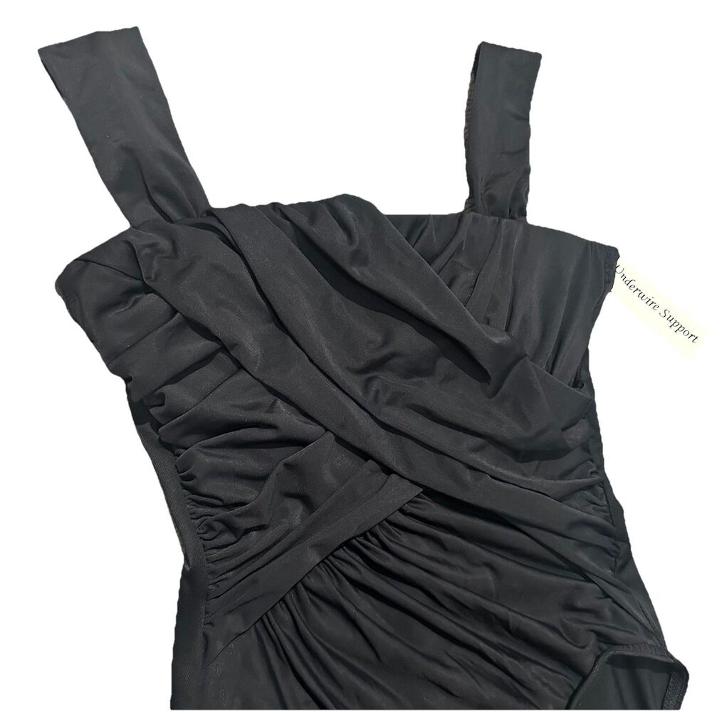 Miraclesuit One-piece Swimsuit Size 8 Ruched Slimming Wide Strap Underwire Cute - Picture 2 of 11
